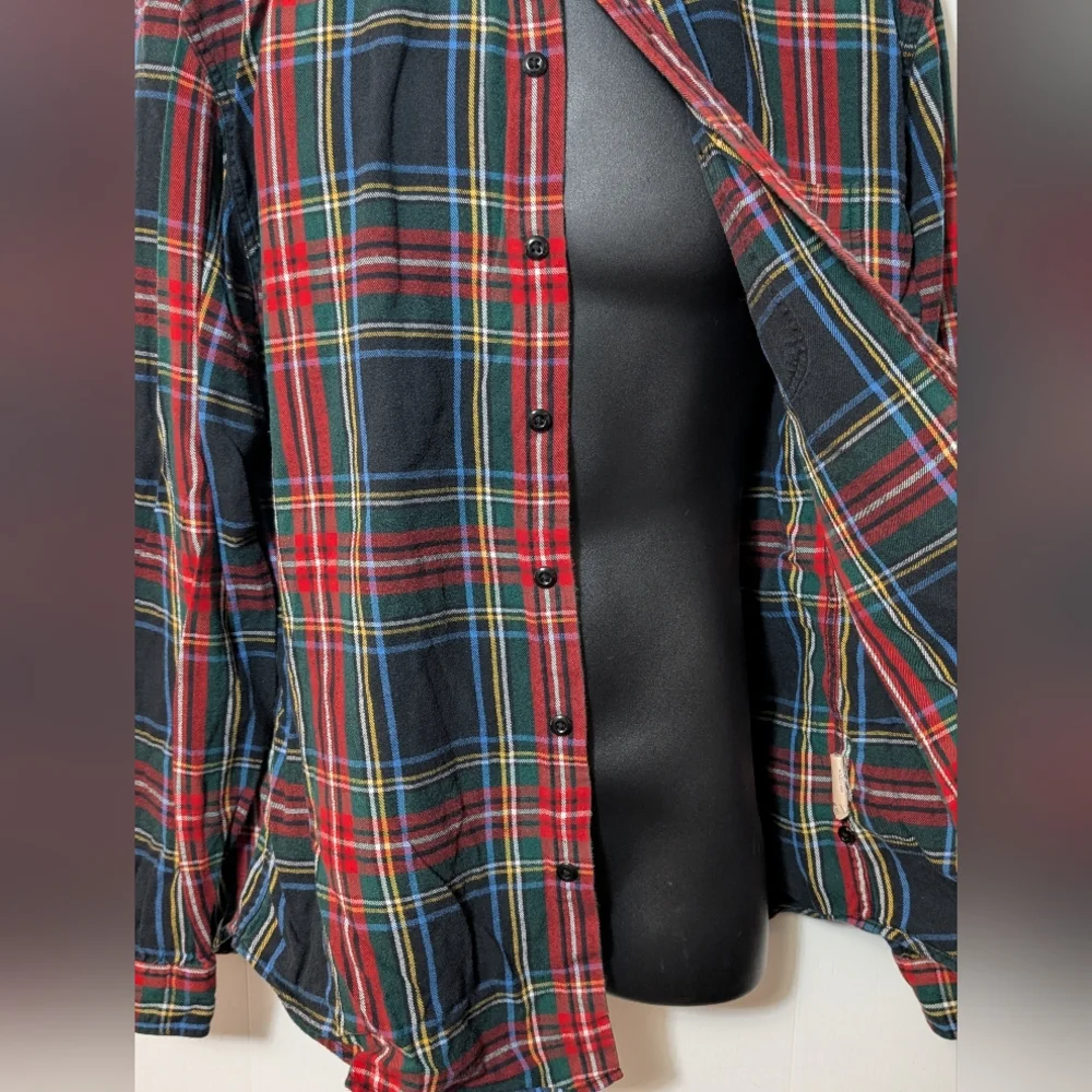 Men's J CREW NY Flannel Shirt Size XL Red Long Sleeve Button Front Work Casual